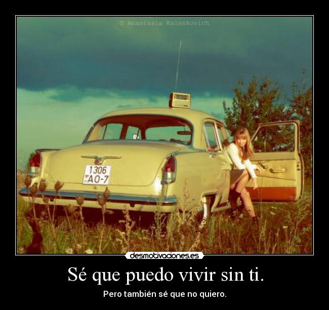 Sé que puedo vivir sin ti. -