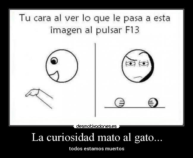 La curiosidad mato al gato... - todos estamos muertos