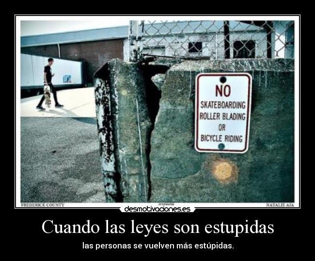 Cuando las leyes son estupidas - las personas se vuelven más estúpidas.