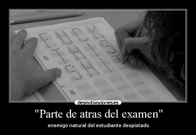 Parte de atras del examen -