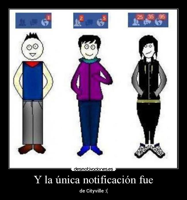 Y la única notificación fue - de Cityville :(