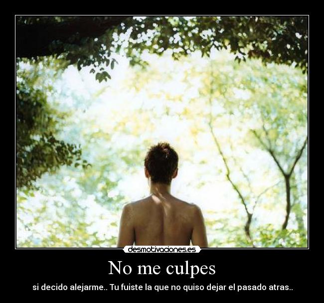 No me culpes - si decido alejarme.. Tu fuiste la que no quiso dejar el pasado atras..