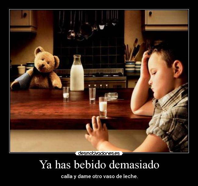 Ya has bebido demasiado -