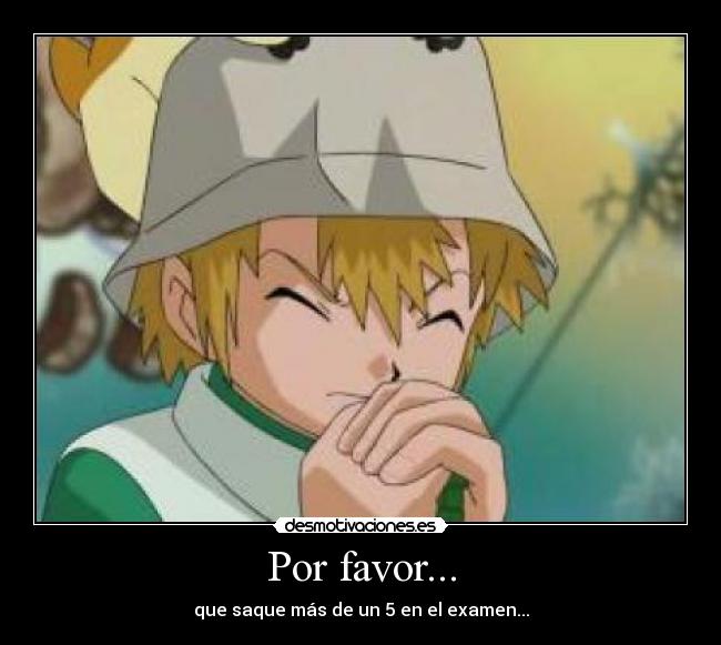 Por favor... - que saque más de un 5 en el examen...