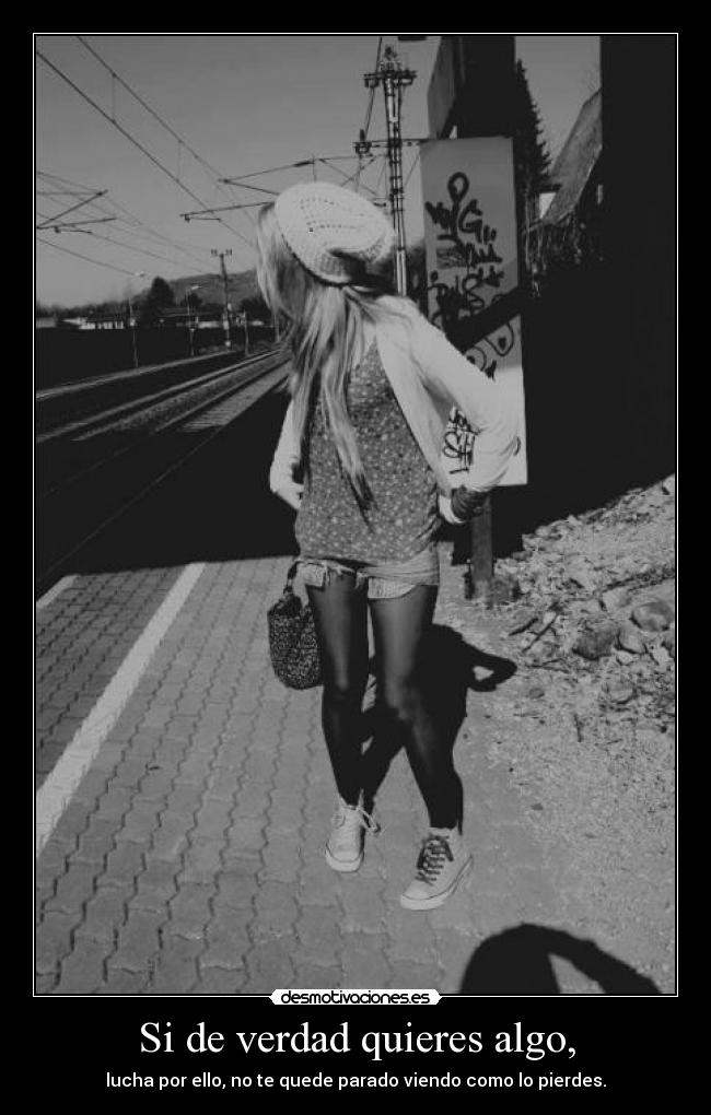 Si de verdad quieres algo, - lucha por ello, no te quede parado viendo como lo pierdes.