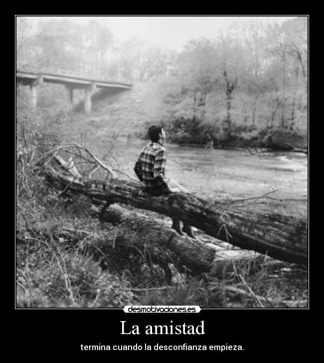 La amistad - termina cuando la desconfianza empieza.