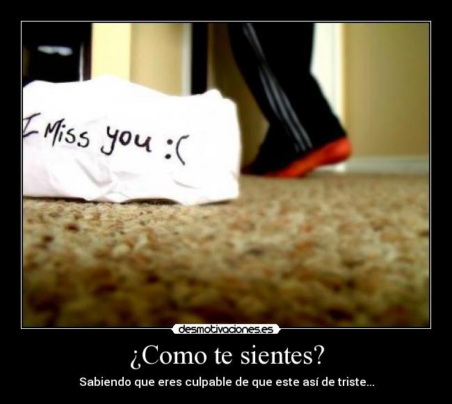 ¿Como te sientes? - Sabiendo que eres culpable de que este así de triste...