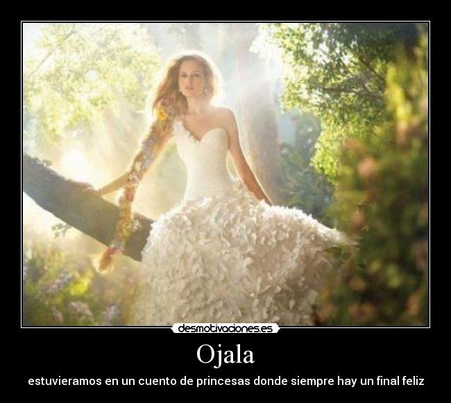 Ojala - estuvieramos en un cuento de princesas donde siempre hay un final feliz