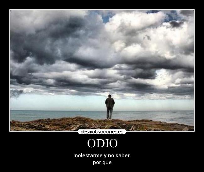 ODIO - molestarme y no saber
por que