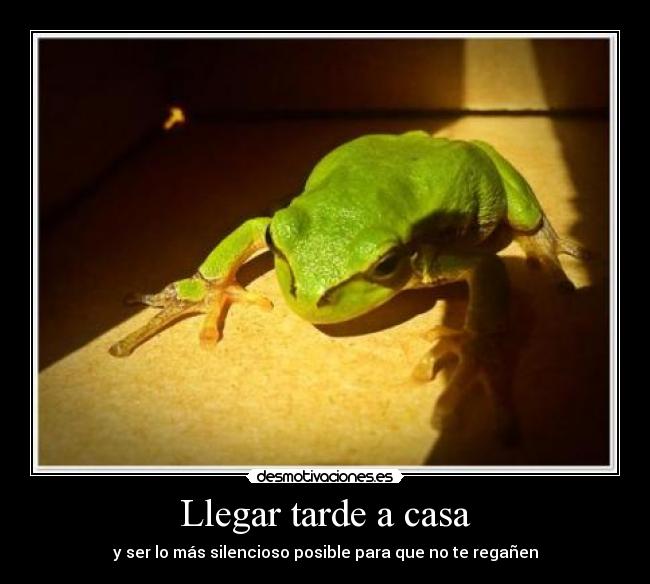 Llegar tarde a casa - y ser lo más silencioso posible para que no te regañen