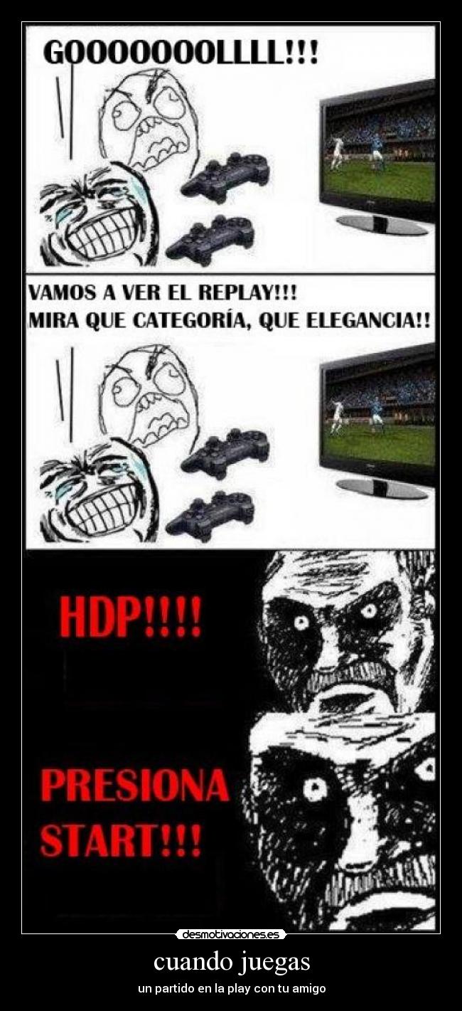 cuando juegas - un partido en la play con tu amigo