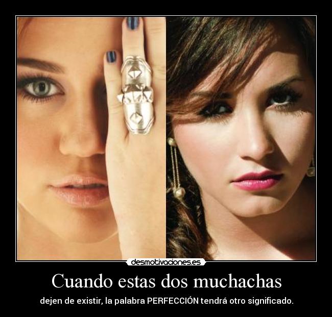 carteles mileycyrus demilovato perfeccion emiliamedina desmotivaciones