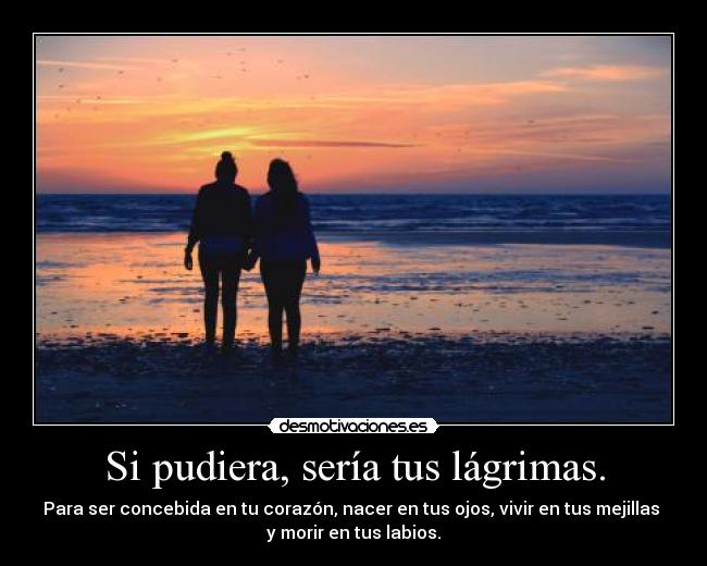 Si pudiera, sería tus lágrimas. -