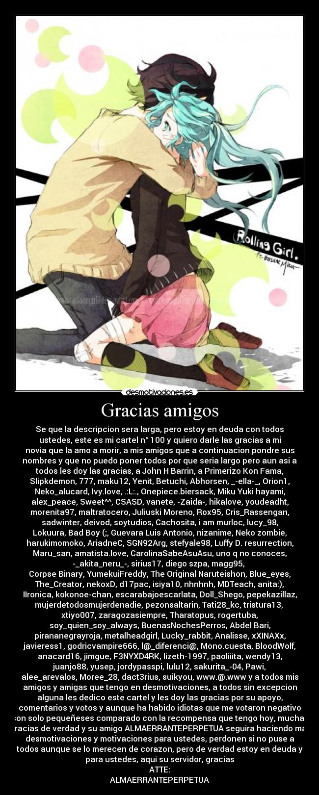 carteles amigos gracias amigos cartel numero 100 agradecimiento desmotivaciones