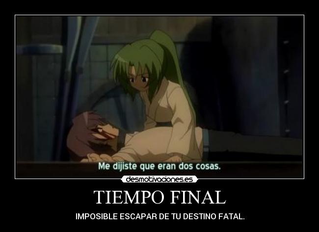 TIEMPO FINAL - IMPOSIBLE ESCAPAR DE TU DESTINO FATAL.
