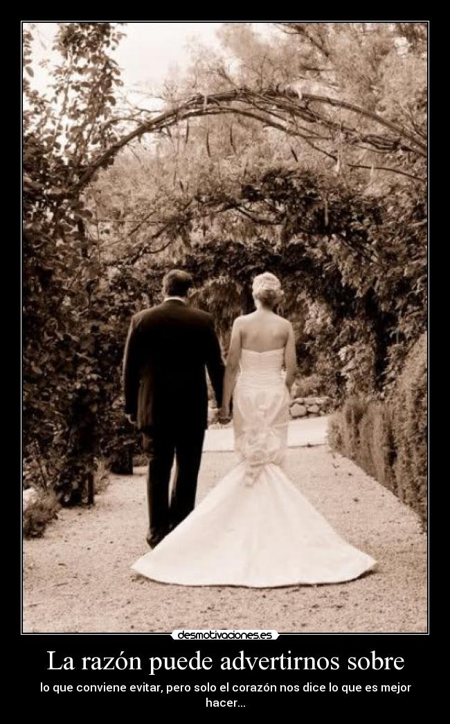 La razón puede advertirnos sobre - lo que conviene evitar, pero solo el corazón nos dice lo que es mejor hacer...