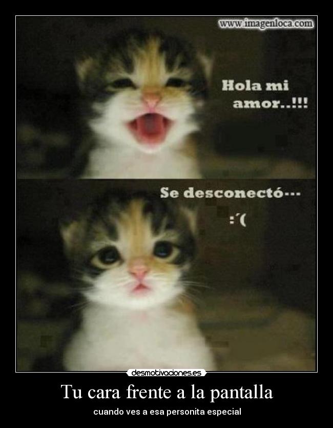 Tu cara frente a la pantalla - cuando ves a esa personita especial
