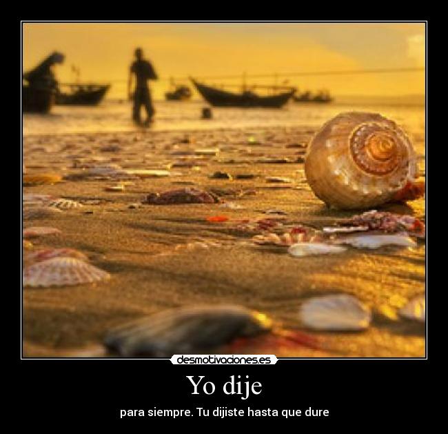 Yo dije - para siempre. Tu dijiste hasta que dure