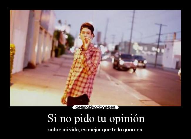 Si no pido tu opinión - sobre mi vida, es mejor que te la guardes.
