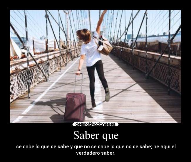 Saber que -