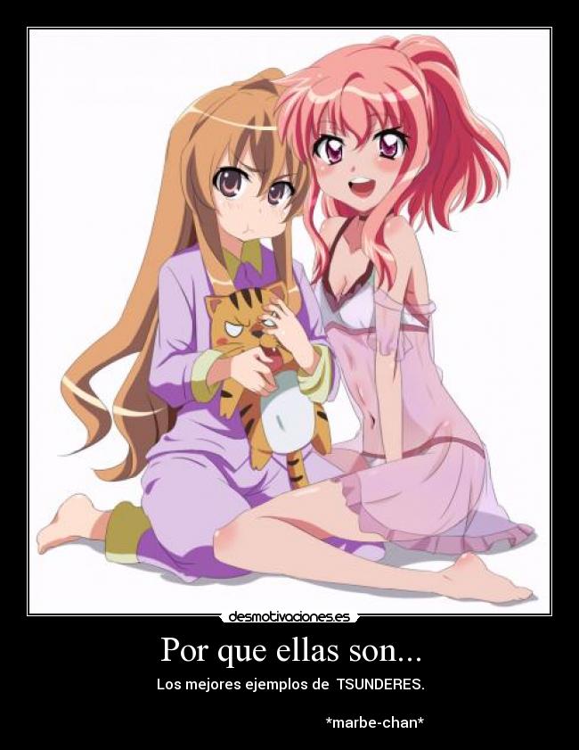carteles tsunderes anime manga taiga louise amor desmotivaciones