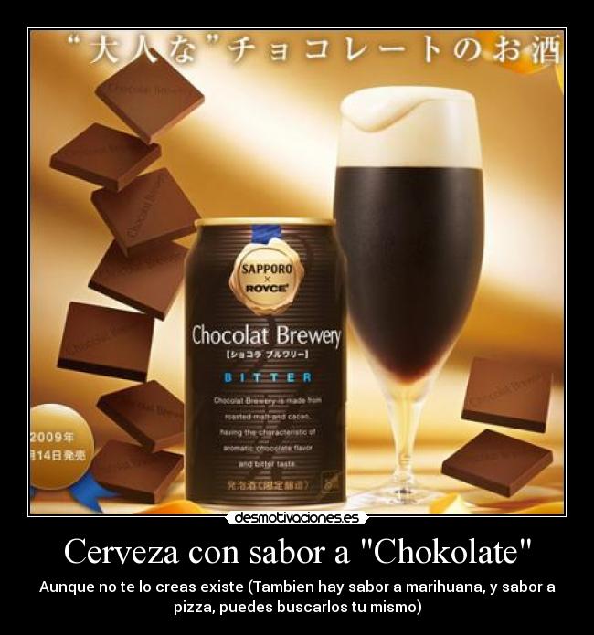 carteles cerveza con sabor chokolate desmotivaciones