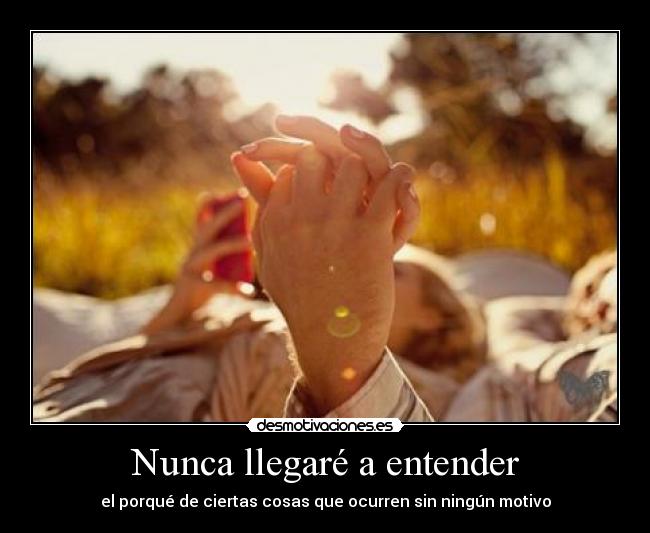 Nunca llegaré a entender -