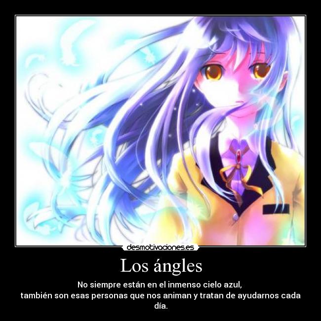 carteles anime angel beats personaje kannade tachibana tenshi desmotivaciones