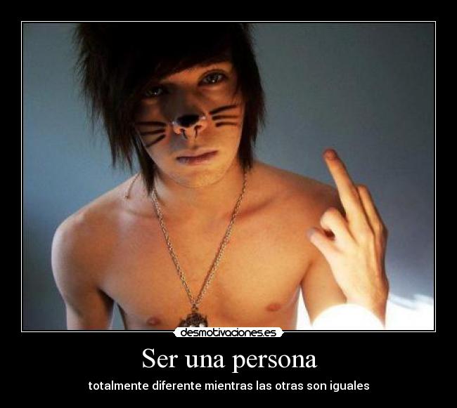 Ser una persona - totalmente diferente mientras las otras son iguales