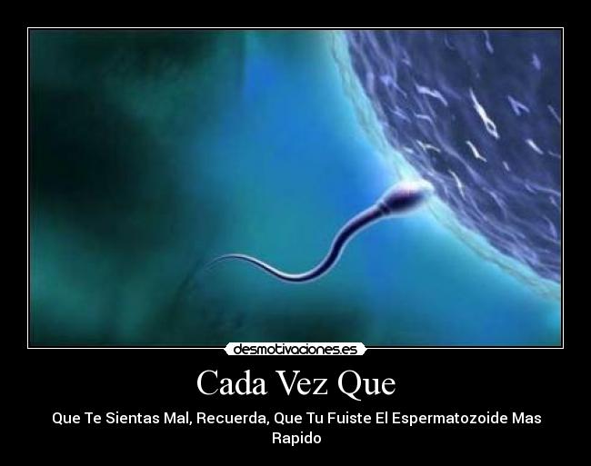 Cada Vez Que - Que Te Sientas Mal, Recuerda, Que Tu Fuiste El Espermatozoide Mas Rapido