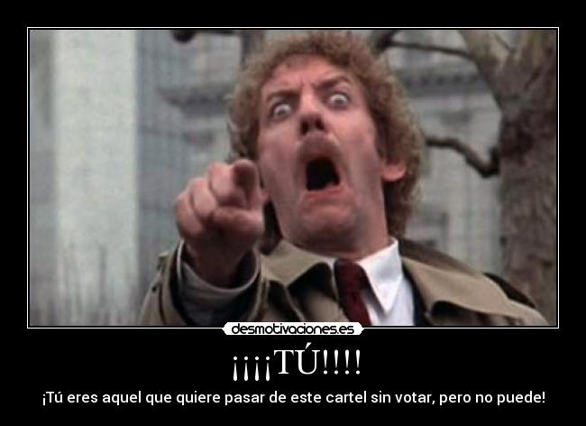 ¡¡¡¡TÚ!!!! - ¡Tú eres aquel que quiere pasar de este cartel sin votar, pero no puede!