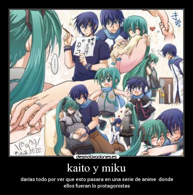 kaito y miku - darías todo por ver que esto pasara en una serie de anime  donde
ellos fueran lo protagonistas