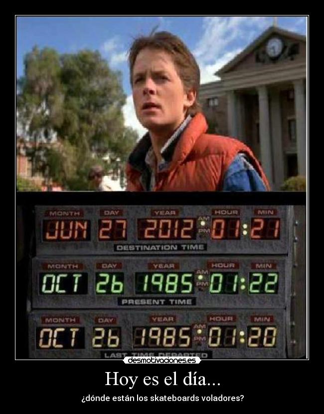 Hoy es el día... - ¿dónde están los skateboards voladores?