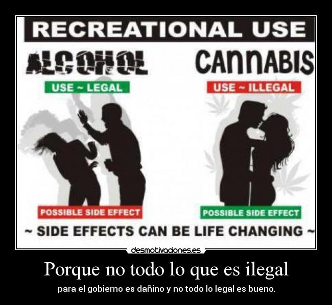 Porque no todo lo que es ilegal - para el gobierno es dañino y no todo lo legal es bueno.