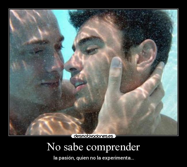 No sabe comprender - la pasión, quien no la experimenta...