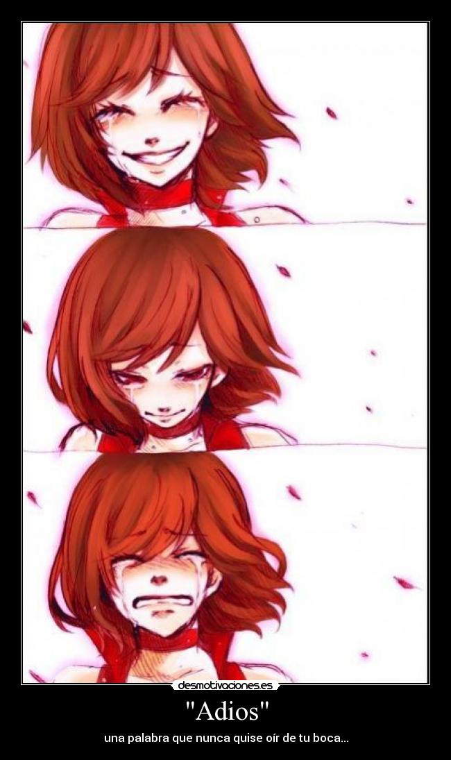 Adios - una palabra que nunca quise oír de tu boca...