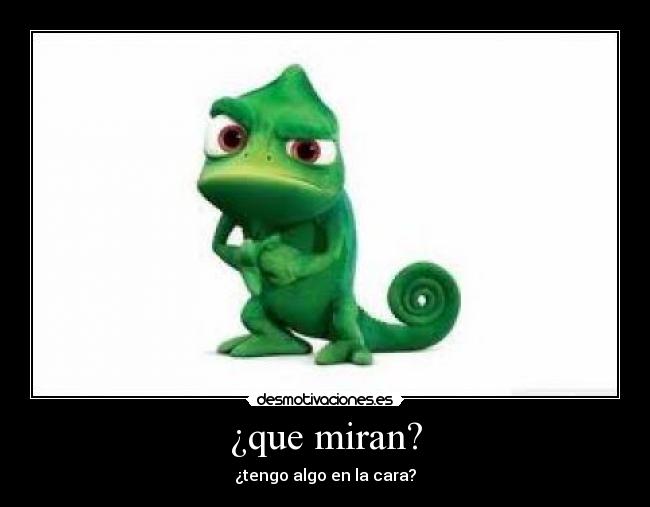 ¿que miran? - ¿tengo algo en la cara?