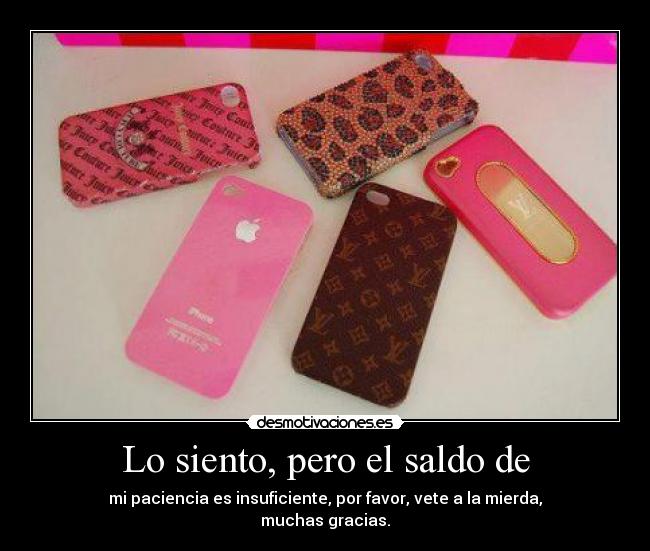 Lo siento, pero el saldo de -