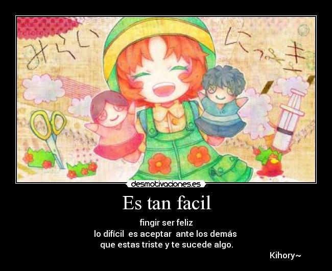 carteles mirai nikki reisuke houjou estar triste finjir ser feliz anime desmotivaciones