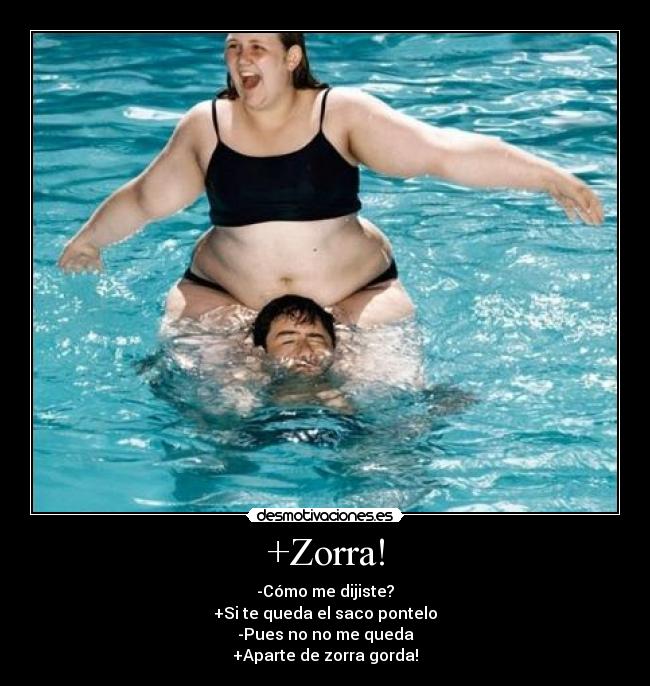 +Zorra! - -Cómo me dijiste?
+Si te queda el saco pontelo
-Pues no no me queda
+Aparte de zorra gorda!