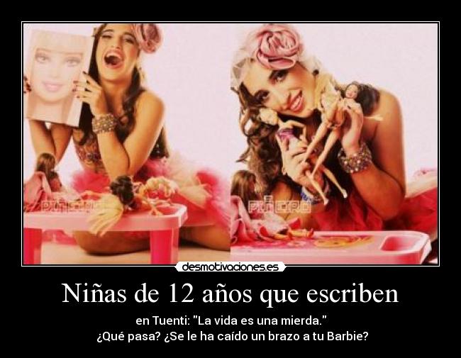 Niñas de 12 años que escriben -