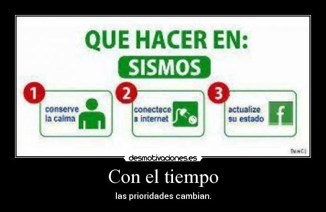 Con el tiempo - las prioridades cambian.