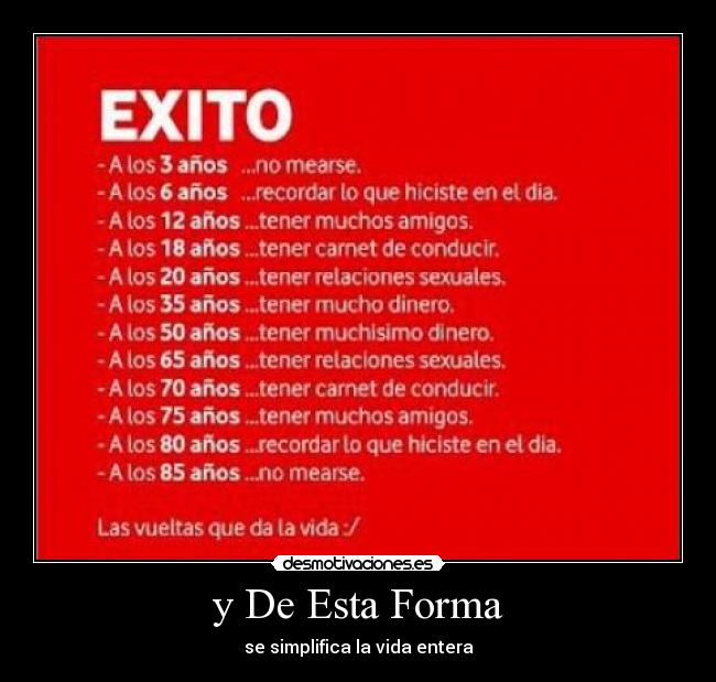 y De Esta Forma - se simplifica la vida entera