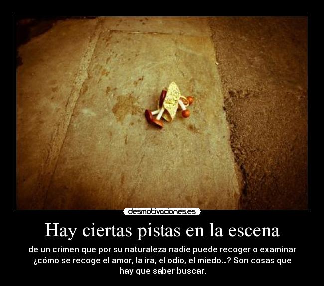 Hay ciertas pistas en la escena -