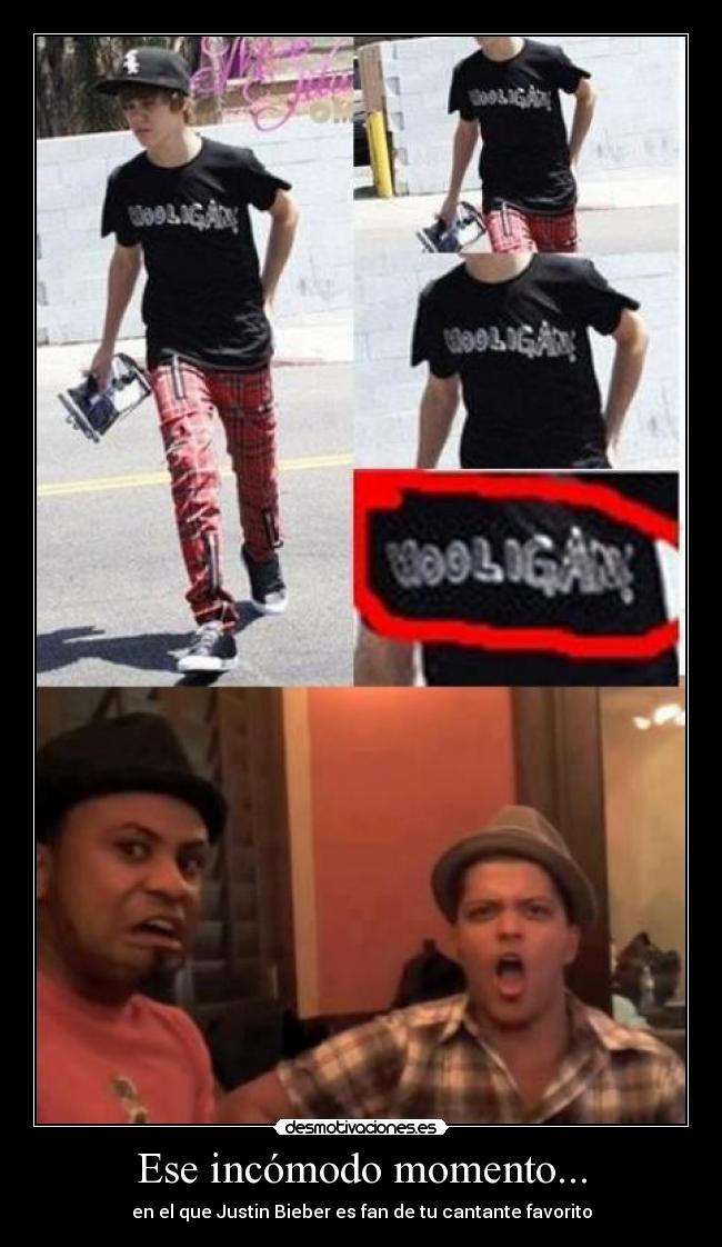 Ese incómodo momento... - en el que Justin Bieber es fan de tu cantante favorito