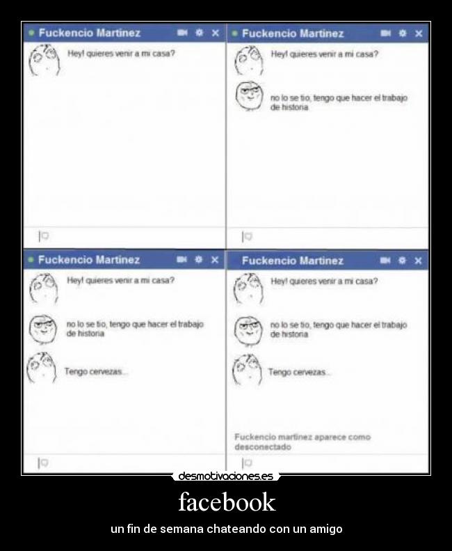facebook - un fin de semana chateando con un amigo