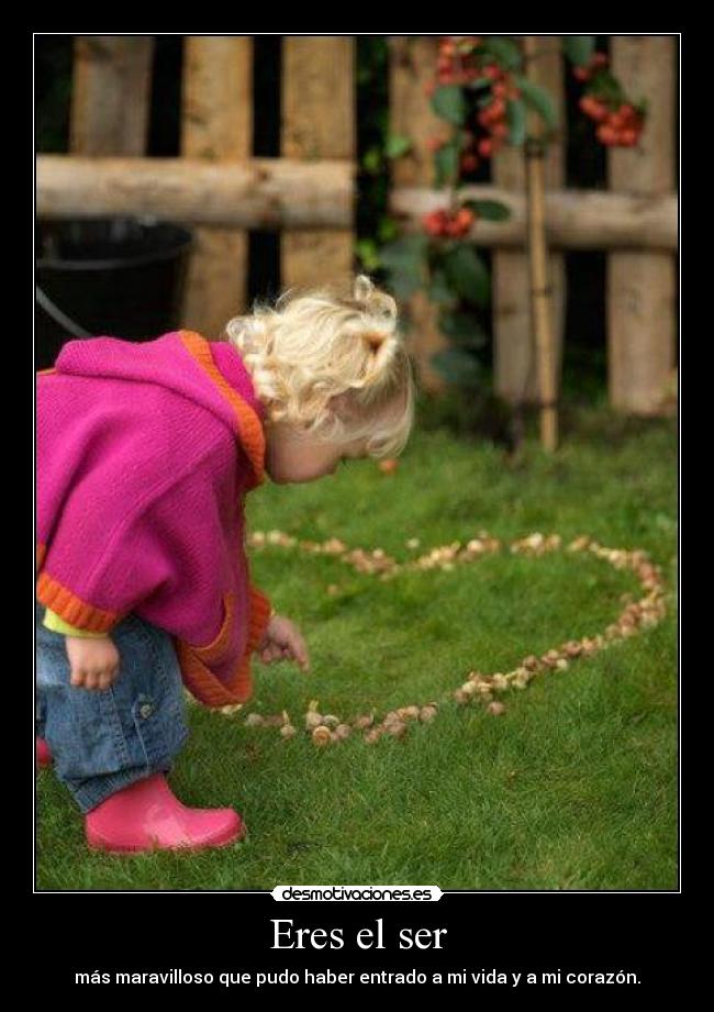 Eres el ser - más maravilloso que pudo haber entrado a mi vida y a mi corazón.