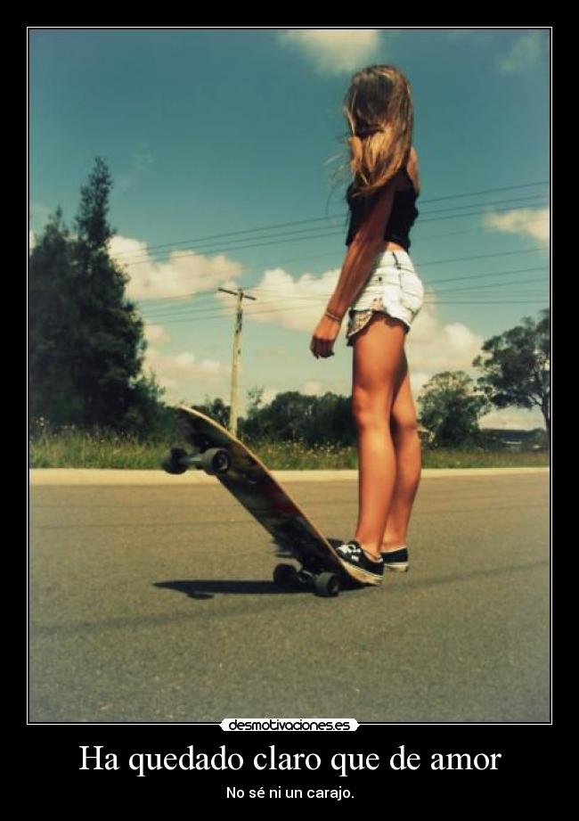 Ha quedado claro que de amor - No sé ni un carajo.