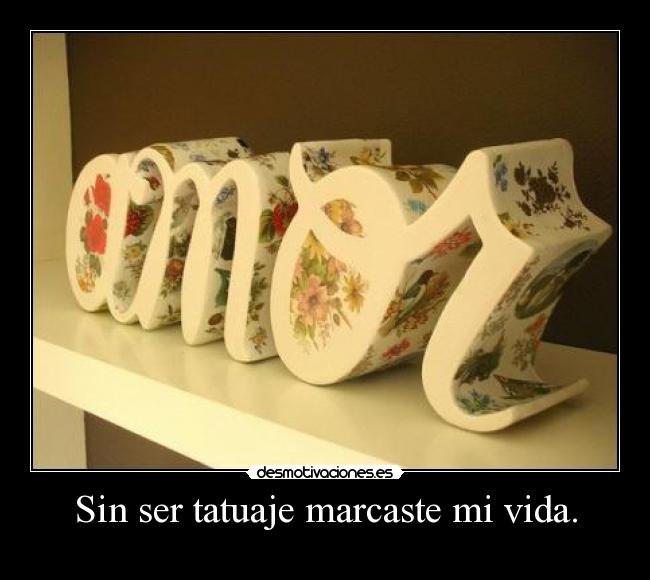 Sin ser tatuaje marcaste mi vida. - 