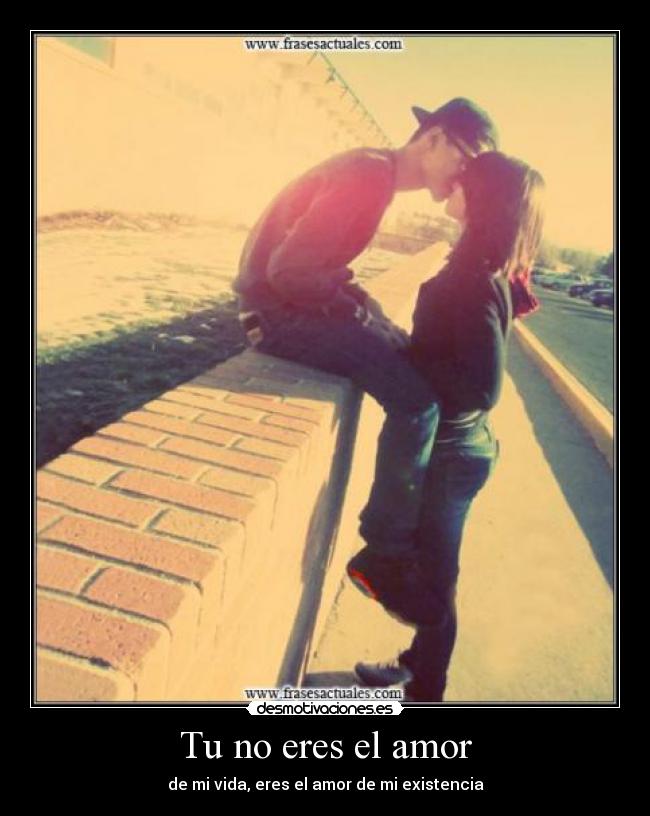 Tu no eres el amor - de mi vida, eres el amor de mi existencia